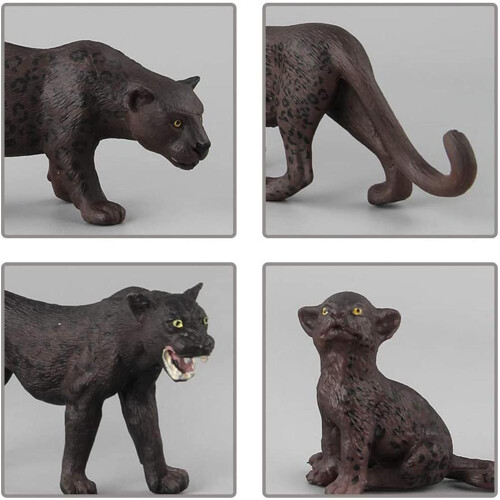 5x Schwarzer Panther Plüschfigur - Waldtier-Modelle 2