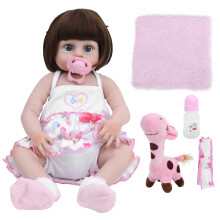 (Blue Eyes) 19 Zoll Simulation Baby Puppe Vinyl Spielzeug Braune Augen