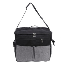 (Black) Mummy Messenger Bag Large Capacity Waterproof Black