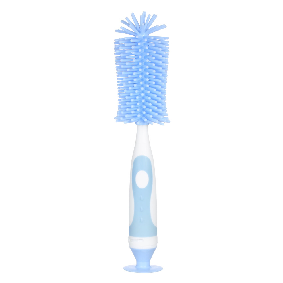Silicone Bottle Brush Long Handle 360 Soft Bristle with Suction Base