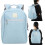 (Blue) Portable Diaper Bag Large Capacity Waterproof Backpack Blue 5
