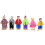 (#3) Set Miniature Pine Family Doll Figures Ornament 2