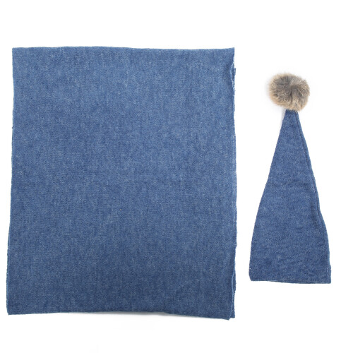 (Blue) Coperta e Cappello Uncinetto Foto Bebe