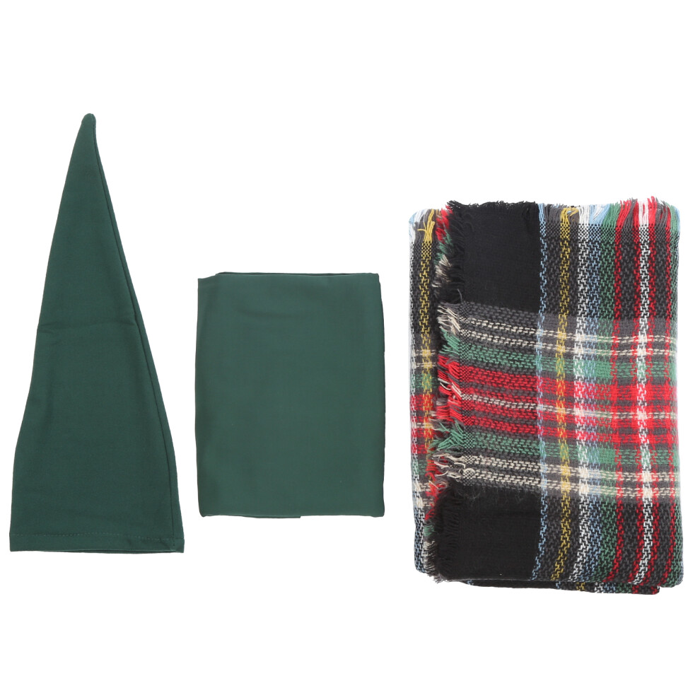 (Green) Infant Soft Cotton Blanket Hat Set Christmas Newborn Photography Props Green