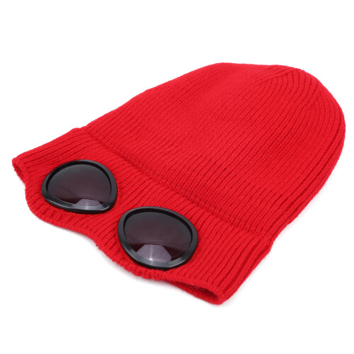 (Red) Wärmemütze mit Brille Sportkappe Rot 1