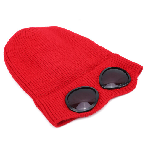 (Red) Wärmemütze mit Brille Sportkappe Rot 2