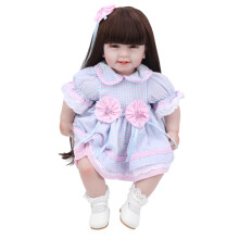 56cm Lange-Haar-Reborn-Puppe Weiches Mädchen-Spielzeug