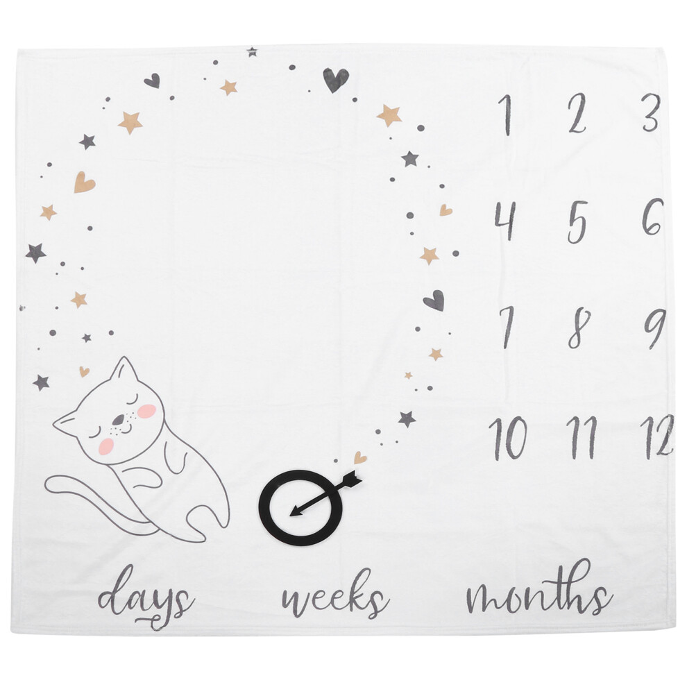 (Cat Number) Baby Milestone Blanket Infant Photo Growth Chart Cat Number