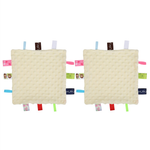 (Beige) 2x Baby-Sicherheitsdecke Weich Plüsch Rot