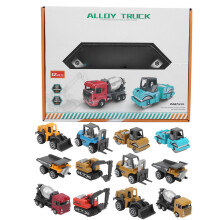 (12pcs Engineering Car Model) 12pz Camion in Lega 1:64 Gioco Costruzione