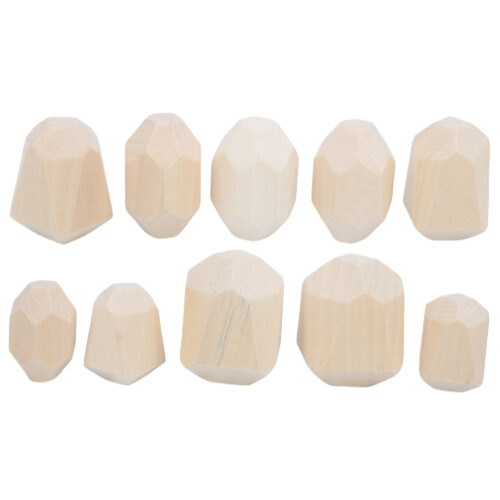 (Combination 5) Wooden Colored Stone Building Blocks Stacking Toy