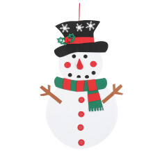 (White) Vilt kerst sneeuwpop DIY wandhanging ornament