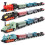 (A+B+C+D Style Model) 4 Sets Mini Pull Back Steam Trains Model Assorted Styles for Kids 1