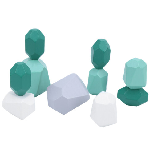(Combination 3) Wooden Colored Stone Building Blocks Stacking Toy 1