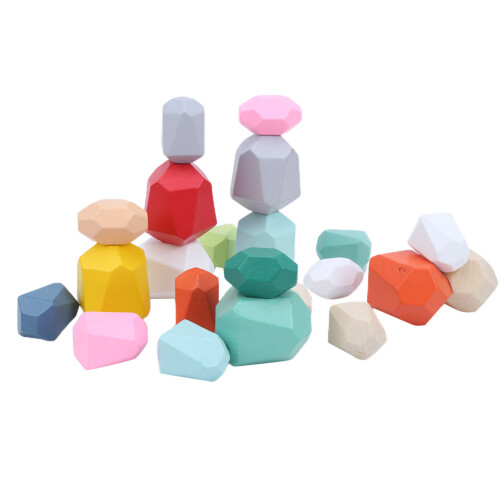 (Combination 6) 22pcs Wooden Block Stacking Toy 6 1