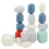 (16pcs) Wooden MultiColor Stone Building Block 16pcs 4