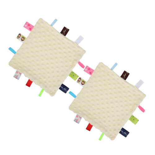 (Beige) 2x Baby-Sicherheitsdecke Weich Plüsch Rot 2