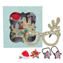 (Gold) Kerst glitter party bril kostuumbril gouden frame