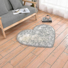 Heart Shaped Rug Soft Faux Sheepskin Fur Tflycq for Home Sofa Floor Mat Plush( Size,Color : 70x180cm-White And Grey