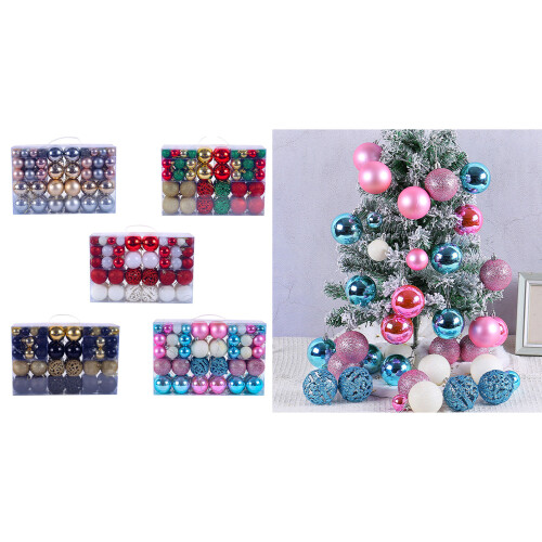 Christmas Ball Ornament 100pcs/box Christmas Tree-blue powder 2