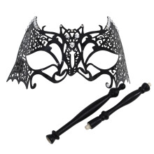 Halloween Party Mask Masquerade Mask with-Iron Bat Black Handh