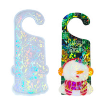 Holographic Christmas Doorknob Card Pendant Mold-Clear snowman