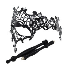 Masquerade Mask with Detachable Holding-iron one eye black