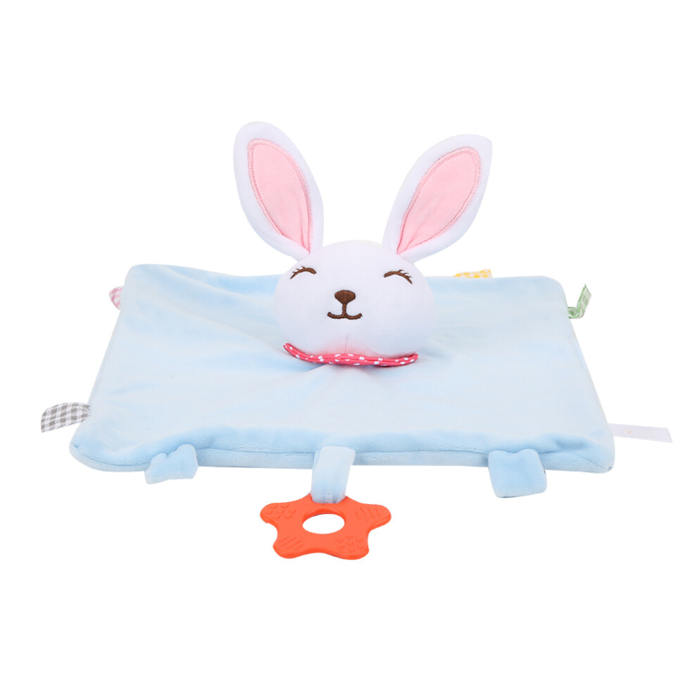 (Blue) Baby Stuffed Animal Plush Soothe Towel Teether Toy Blue