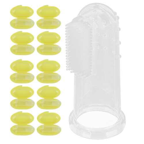 (Yellow Shell) 10x siliconen tandborstel