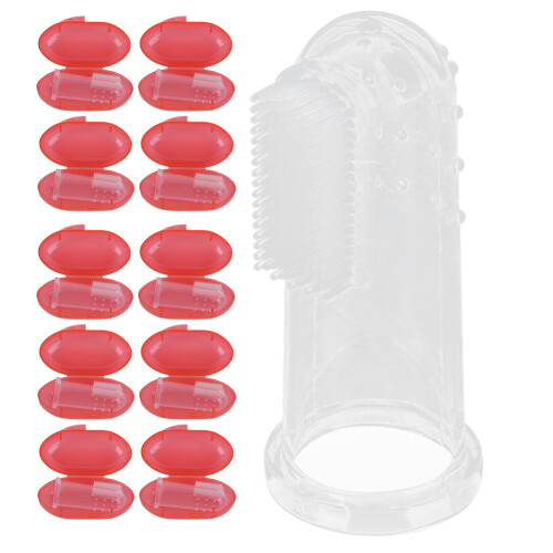 (Red Shell) 10x siliconen tandborstel