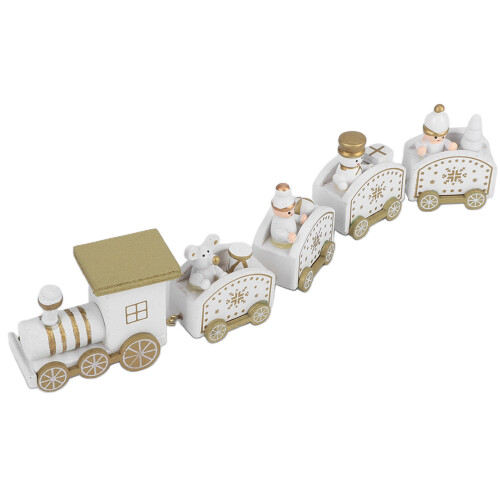 (White) Treno Babbo Natale Legno Bianco per Bambini 1