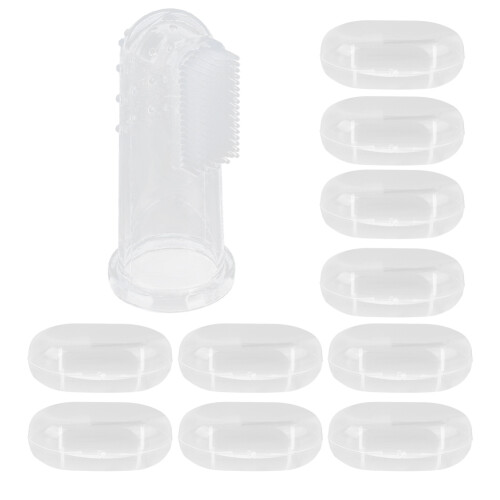 (Transparent Shell) 10x siliconen tandborstel 2