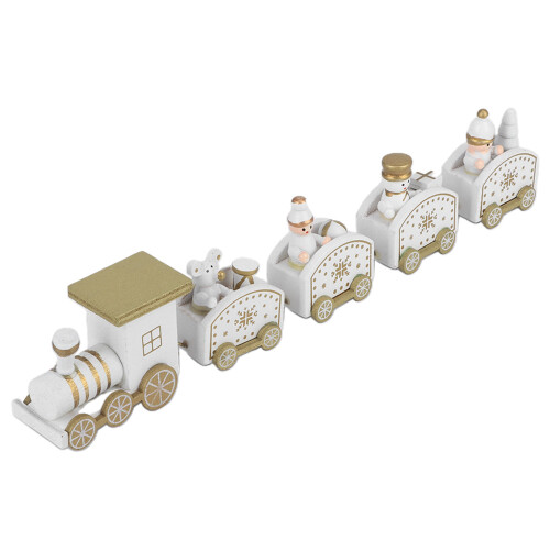 (White) Treno Babbo Natale Legno Bianco per Bambini 2