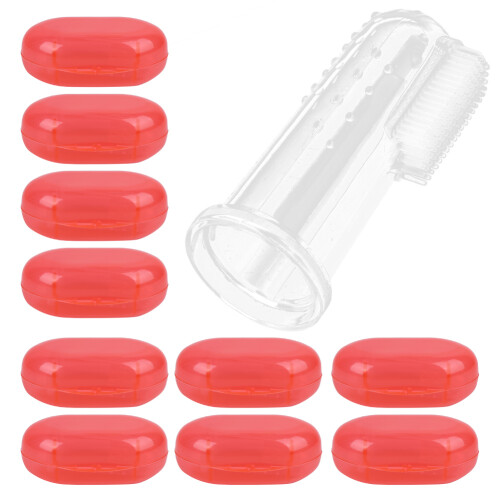 (Red Shell) 10x siliconen tandborstel 2