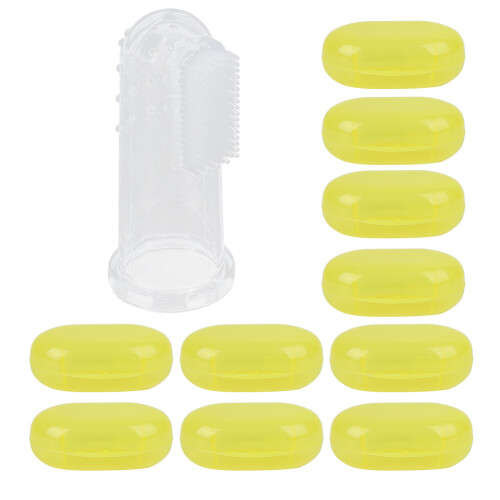 (Yellow Shell) 10x siliconen tandborstel 2
