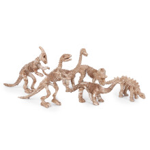 (Vintage Color) 6x Dino Fossil Skeleton Models Vintage Educational Toys