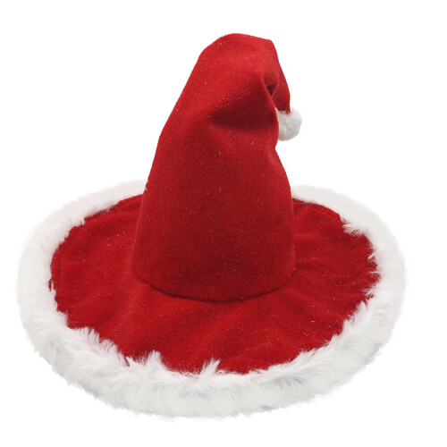Stilvolle Weihnachtsmütze, elegante Hexenmütze, verdickte-Rot