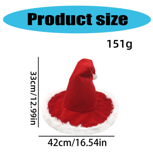 Stilvolle Weihnachtsmütze, elegante Hexenmütze, verdickte-Rot 1