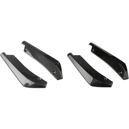 Side Skirt Extension Lip 2 Pcs Universal Car Rear Bumper Lip Diffuser Splitter Spoiler Scratch Protector Black 2