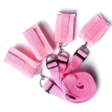 Furry Handcuffs For Most Mattresses Adjustable Straps Bondage Restraints Set Pink SM Toys For Sex Party Adult Couples
