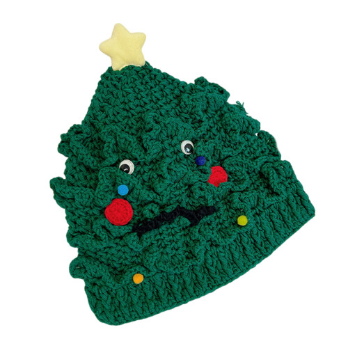 Schneemänner Weihnachtsmütze gestrickt bunt gestreift-Grün