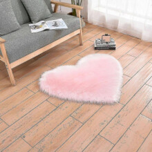 Heart Shaped Rug Soft Faux Sheepskin Fur Tflycq for Home Sofa Floor Mat Plush( Size,Color : 70x180cm-Pink