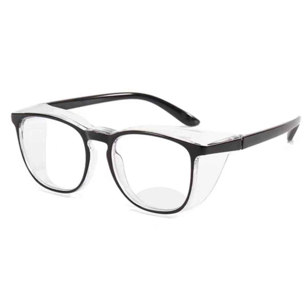 Safety Glasses With Readers +1.5 Multifocus Goggles With Side Shields Tr90 Anti-Fog Anti-Scratch Black +3.0 9105992851096