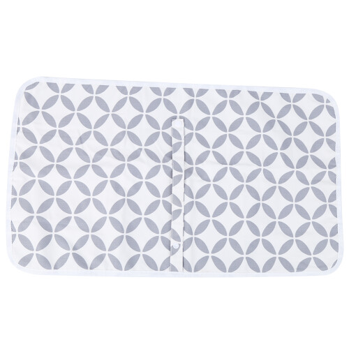 (White Hollow Circle) Waterproof Portable Baby Diaper Changing Mat White