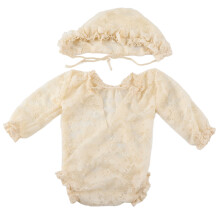 (Beige) Kinder Foto-Kleidung Neugeborene Spitze Props Beige