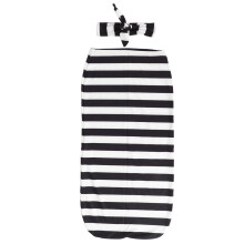 (Black White Stripe 0-3 Months Old Baby) Neugeborener Schlafanzug & Stirnband-Set, 0-3 M