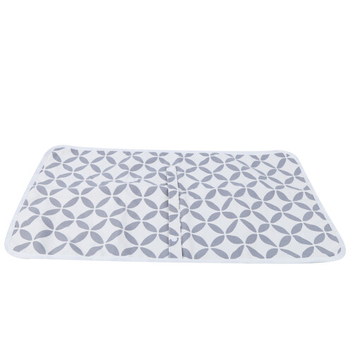 (White Hollow Circle) Waterproof Portable Baby Diaper Changing Mat White 1