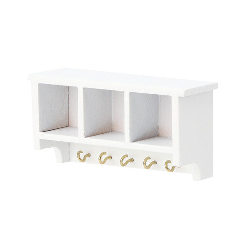 (White Wall Rack) 1:12 Puppenhaus Wandregal Mini-Möbel Weiß 1