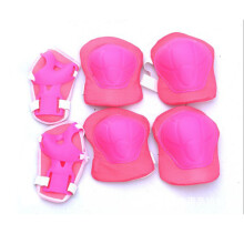 7Pcs Kids Skateboard Protection Kit PVC Pink, Helmet Knee Elbow Wrist