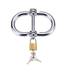 Sex Bondage Metal Semicircular Wrist Handcuffs, Lockable Steel Restraints for Couple Roleplay, Adult Sex Toys